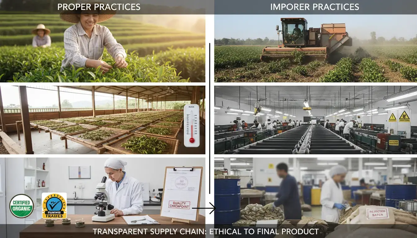 Ethical Sourcing Impact: See how proper harvesting and processing methods preserve lavender's natural potency and purity. These key differences directly affect the quality of your final product.