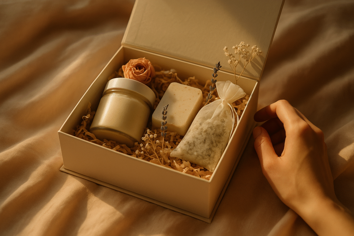 Gift box with natural spa products