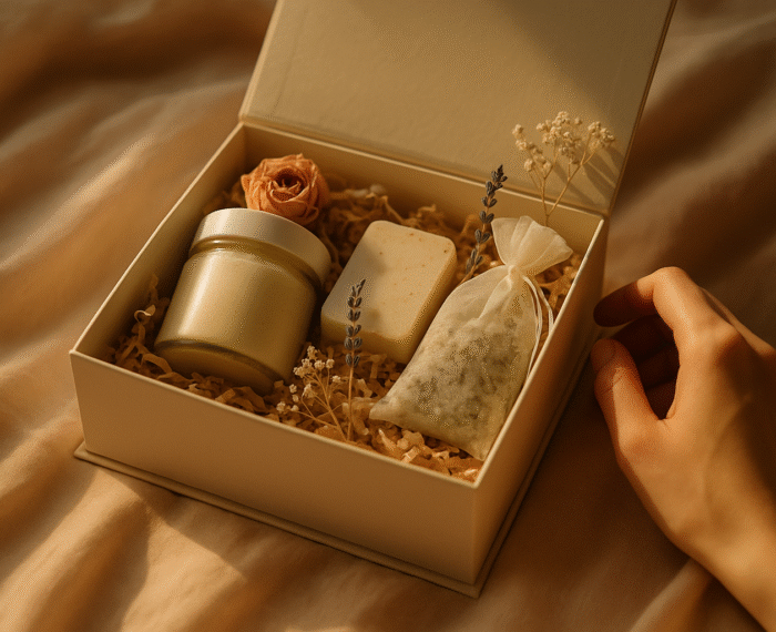 Gift box with natural spa products