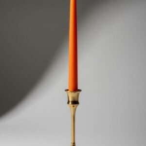 Tapered Orange Candle Long Dining Table Unscented