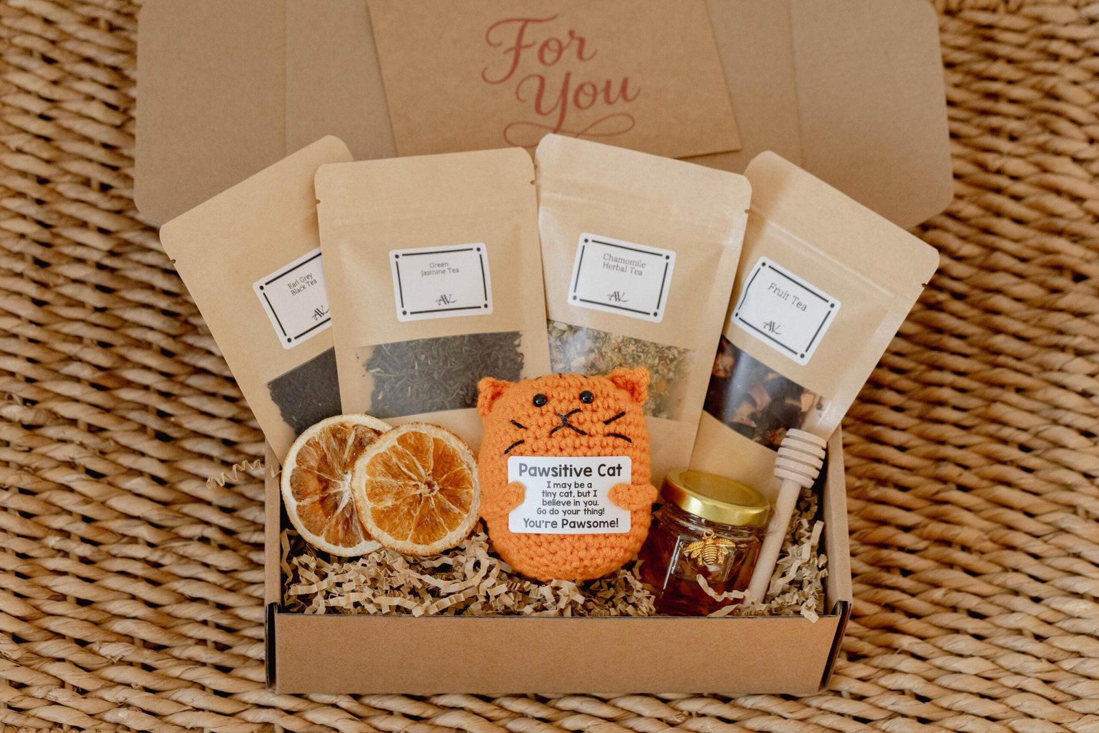 Cozy Tea Gift Box – Self Care Gift with Honey & Crochet Emotional Support Cat 1 il fullxfull.7612017938 2fwi scaled