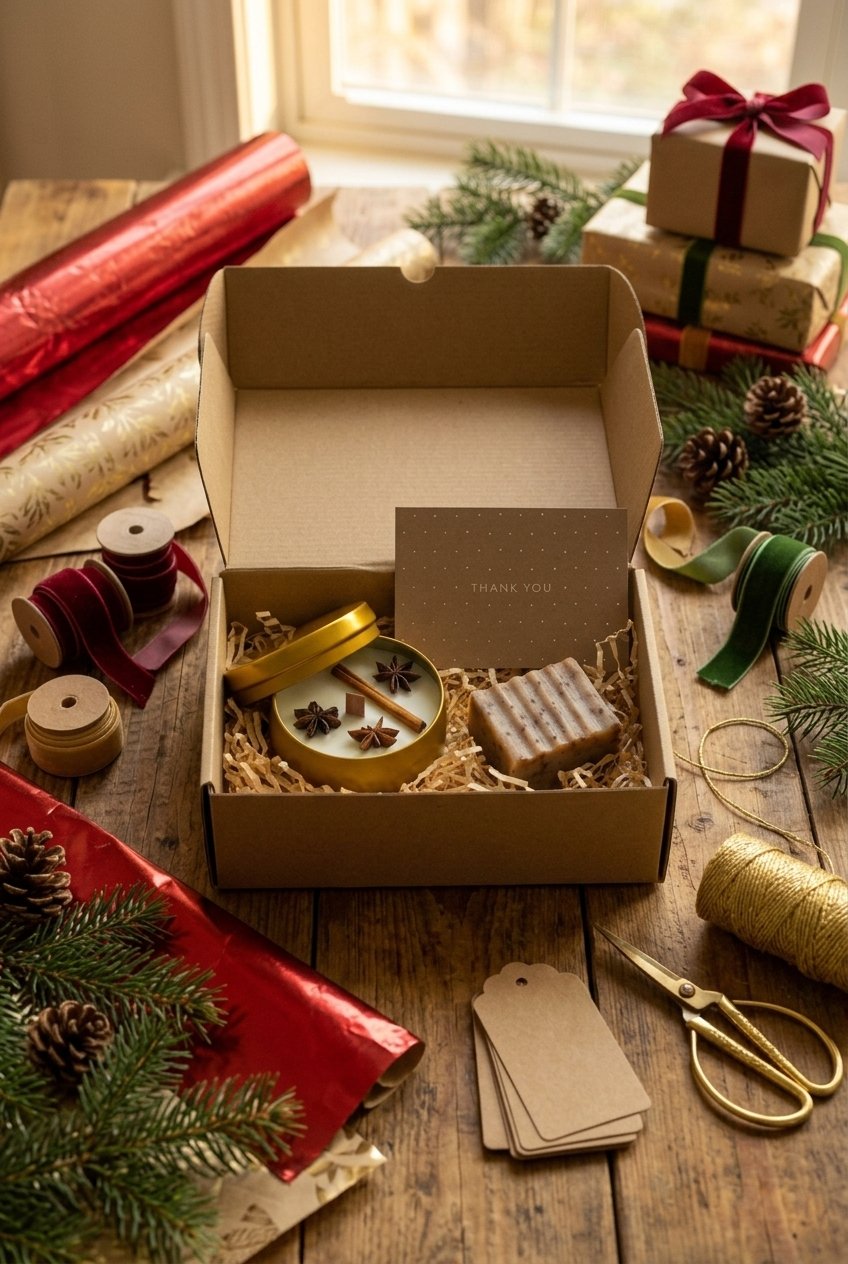 Handmade Gift Box: Soy Candle and Soap 7 Handmade Gift Box: Soy Candle and Soap by AdoreVera - gifts-gift-wrapping-gifts-v4 scene