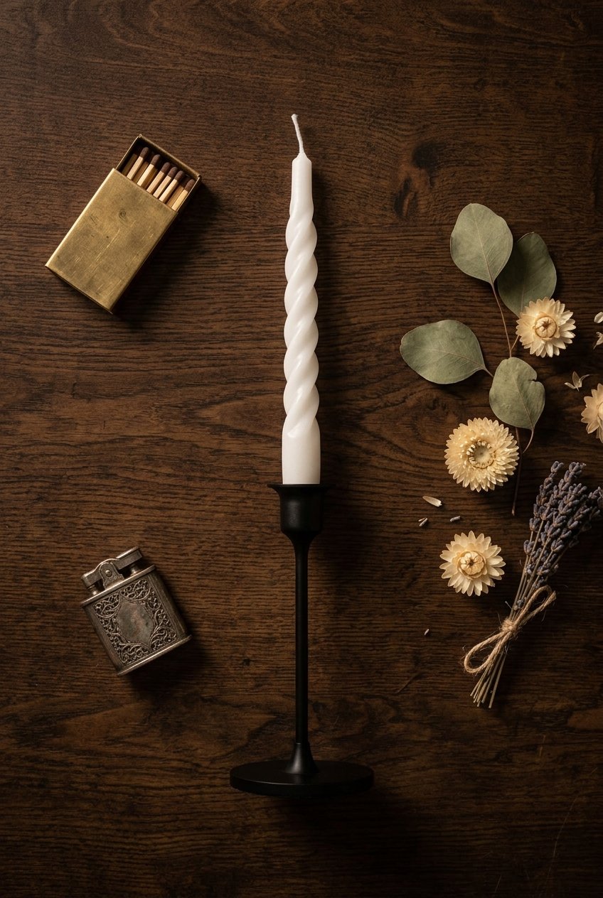Twisted Taper Candles 11 Twisted Taper Candles | Long candles | Elegant dining table by AdoreVera - candles-flat-lay-v1 scene