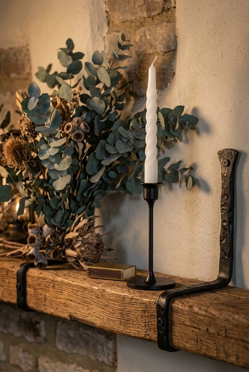 Twisted Taper Candles 13 Twisted Taper Candles | Long candles | Elegant dining table by AdoreVera - candles-rustic-mantle-v2 scene