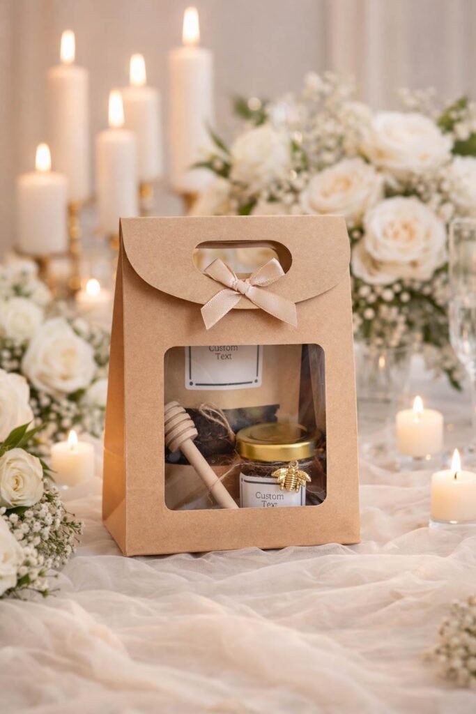 Personalized Wedding Favors with Honey Jar & Tea