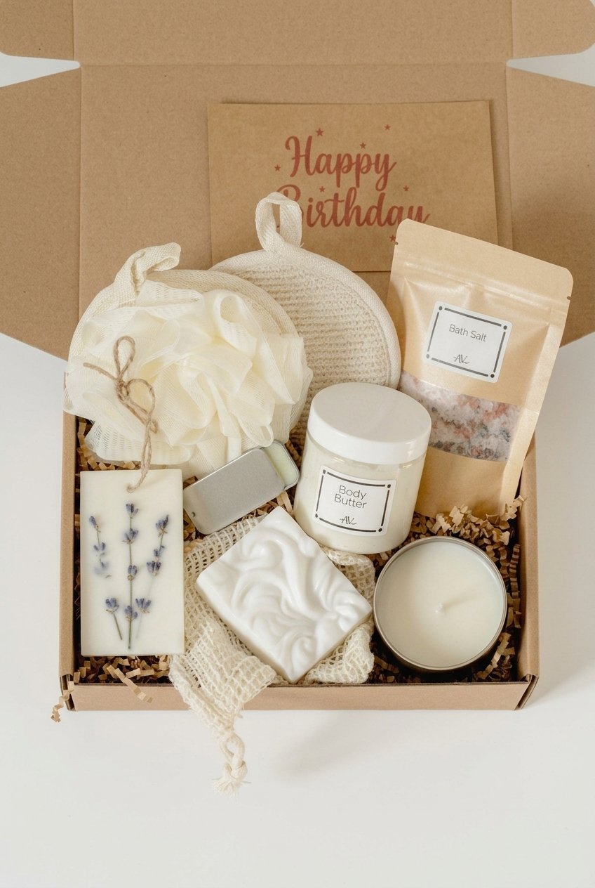 Spa Gift Box for Her 4 pin spa box 29 gifts flat lay v4 1