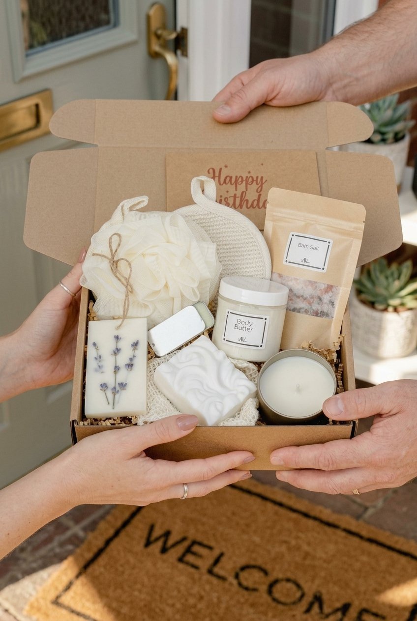 Spa Gift Box for Her 10 pin spa box 29 gifts hands unboxing v4b