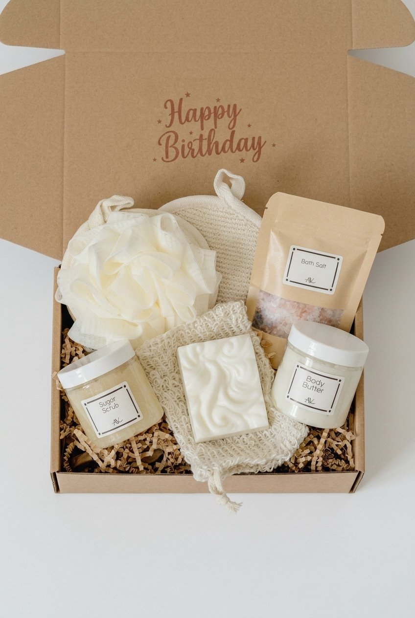 Spa Gift Box | Self Care Gift Basket 3 pin spa gift box self care gift basket gifts flat lay v4