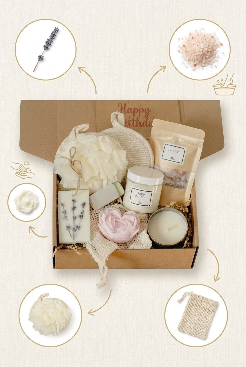 Spa Relaxation Gift Set 4 pin spa relaxation gift set gifts flat lay v5