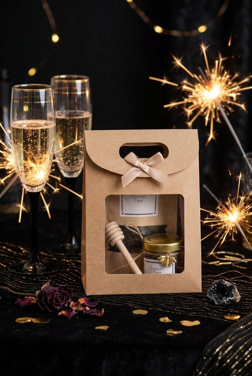 Personalized Wedding Favors for Guests | Honey Jar & Tea | Party fFavors 18 Personalized Wedding Favors for Guests | Honey Jar & Tea | Party fFavors by AdoreVera - gifts-celebration-table-gifts-v2 scene