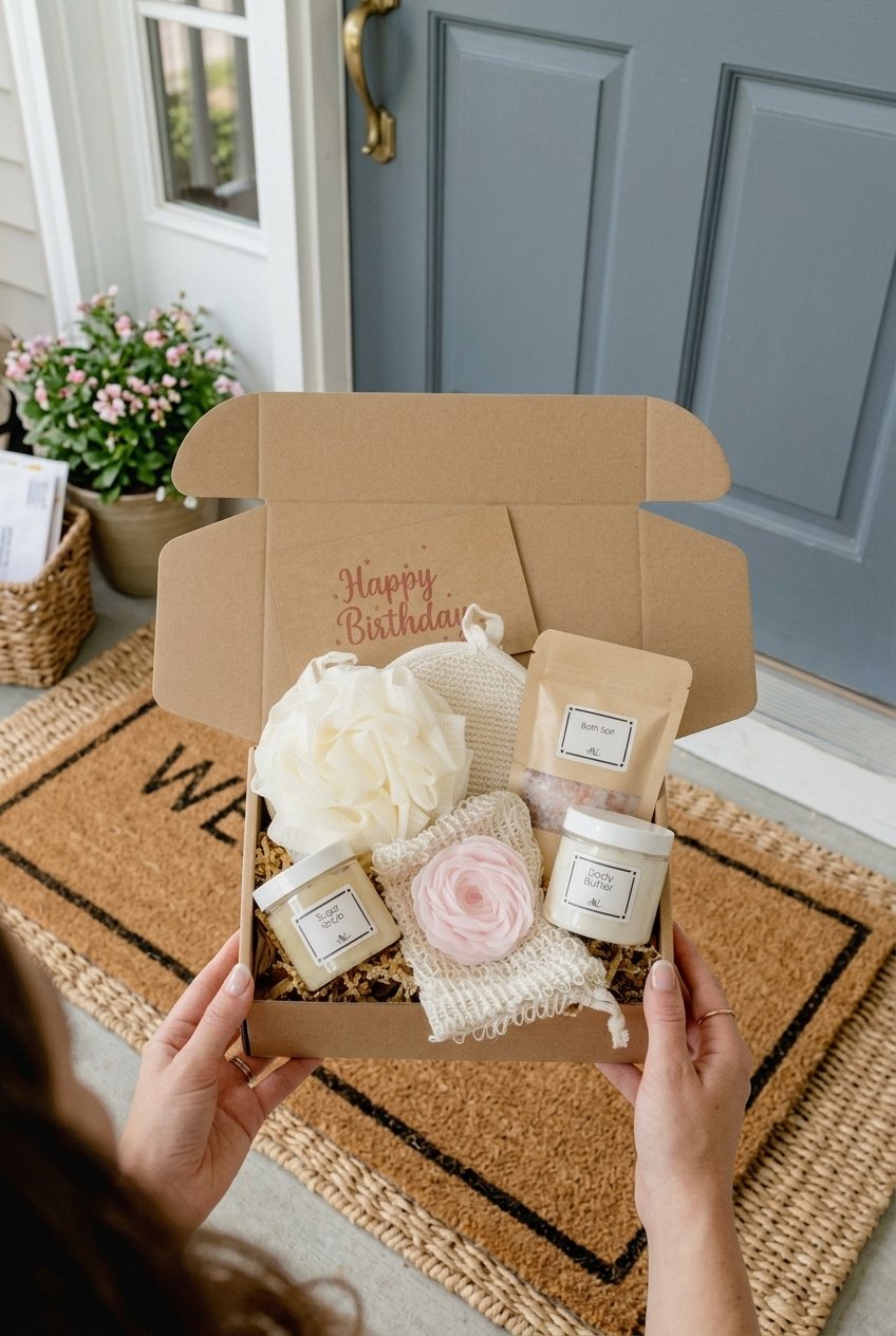 Spa Gift Box 1 Spa Gift Box by AdoreVera - gifts-hands-unboxing-v4 scene