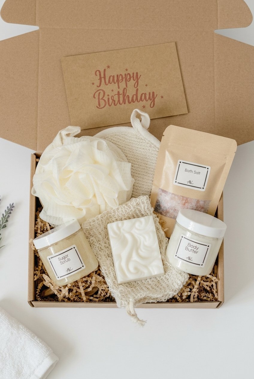 Spa Gift Box | Self Care Gift Basket 9 spa gift box self care gift basket gifts flat lay v4 2 1