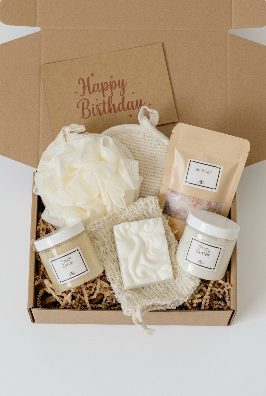 Spa Gift Box | Self Care Gift Basket 6 spa gift box self care gift basket gifts flat lay v4 3 1