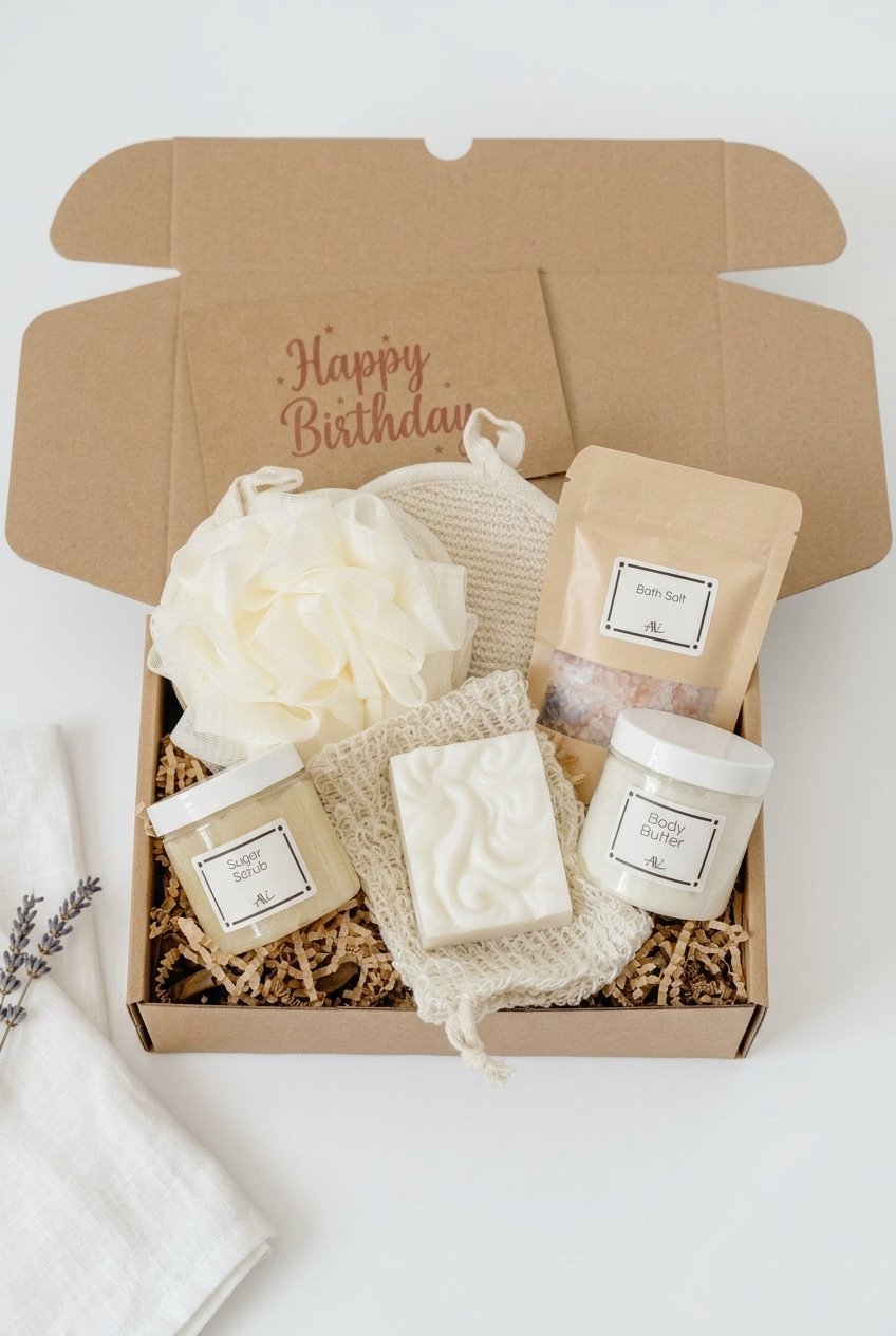 Spa Gift Box | Self Care Gift Basket 1 spa gift box self care gift basket gifts flat lay v4 4 1