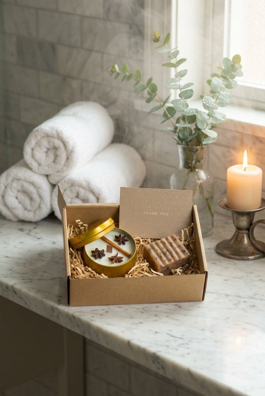 Handmade Gift Box: Soy Candle and Soap 10 Handmade Gift Box: Soy Candle and Soap by AdoreVera - gifts-spa-bathroom-gifts-v1 scene