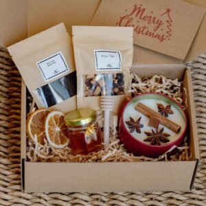 Candle, Tea & Honey Gift Set