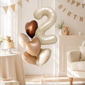 Balloon Jumbo Number Set with 5 Heart Balloons | Birthday Party Decorations, product photo 1