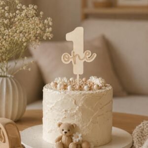 First Birthday Cake Topper – “ONE” or Number 1 Topper | 1st Birthday Decor, product photo 1