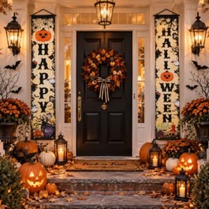 Happy Halloween Banner | Halloween Door & Porch Decor | Spooky Wall Hanging, product photo 1