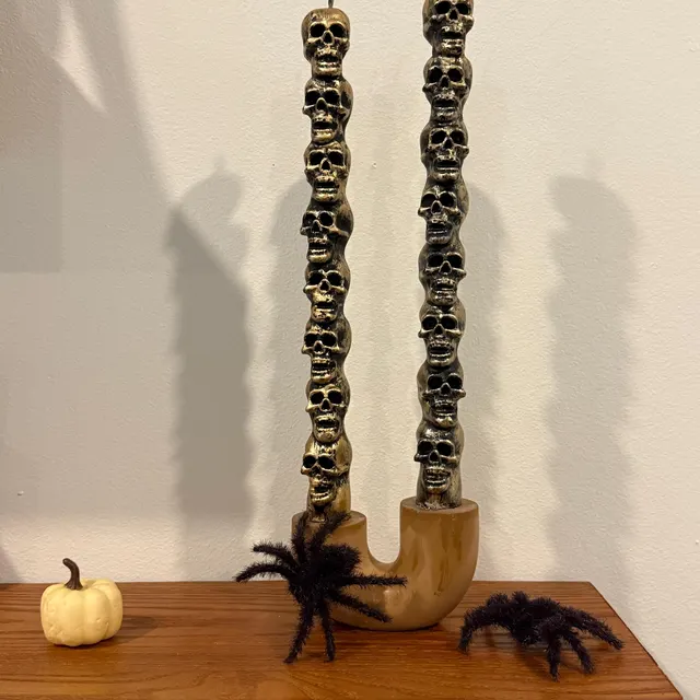 Customer Reviews from Etsy 10 Photo shared by Etsy buyer in an Etsy review of Skull Taper Candle Halloween Decor